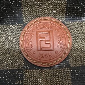 Vintage Fendi Checkered Black and Brown Crossbody Bag